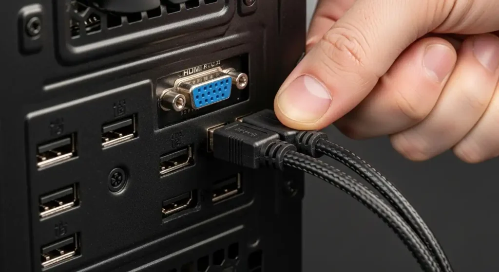 ゲーミングPCのケーブル接続確認