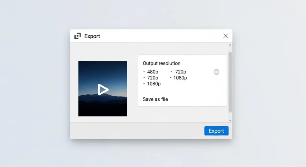 Clipchampでのエクスポート設定