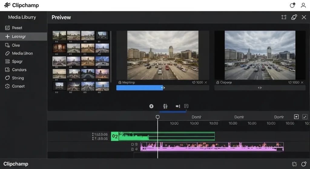 Clipchampの編集画面