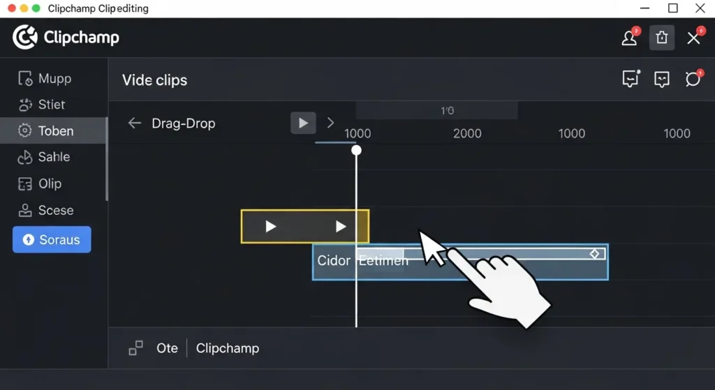 Clipchampの動画トリミング