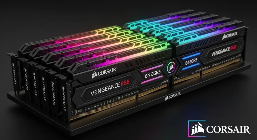  Corsair DDR5 64GB RGBメモリ
