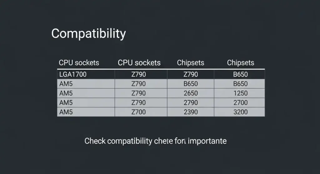 CPUとマザーボードの互換性チャート