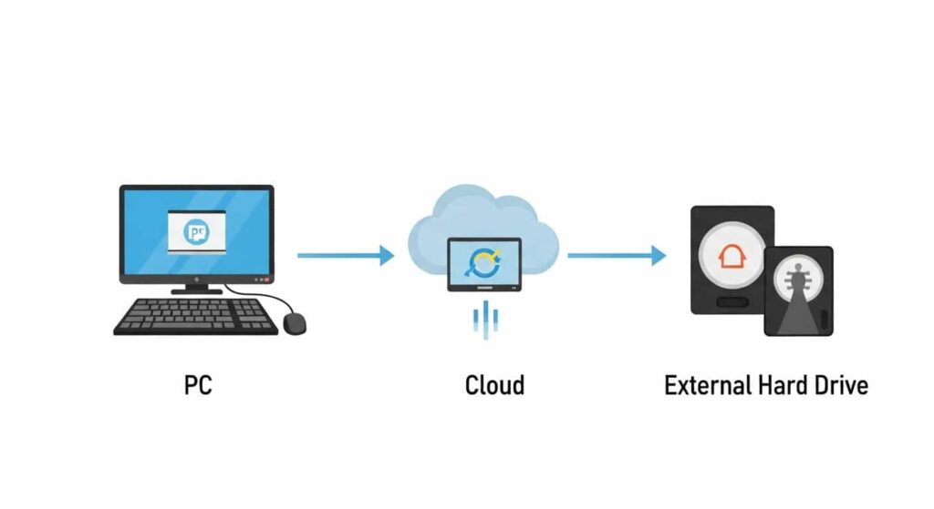 アップグレード前のデータバックアップ