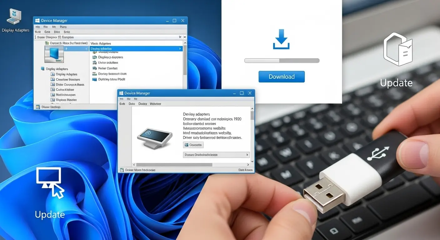 デバイスドライバが必要な様々なハードウェアのアイコン集。