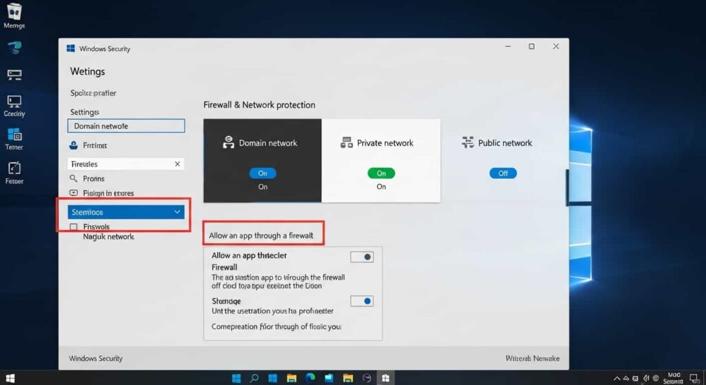 Windows Defenderファイアウォール設定