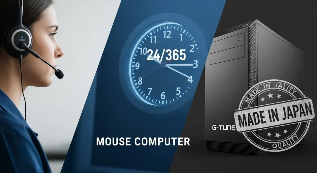 マウスコンピューターG-Tuneの24時間365日サポートと、国内生産による高品質なゲーミングPC。