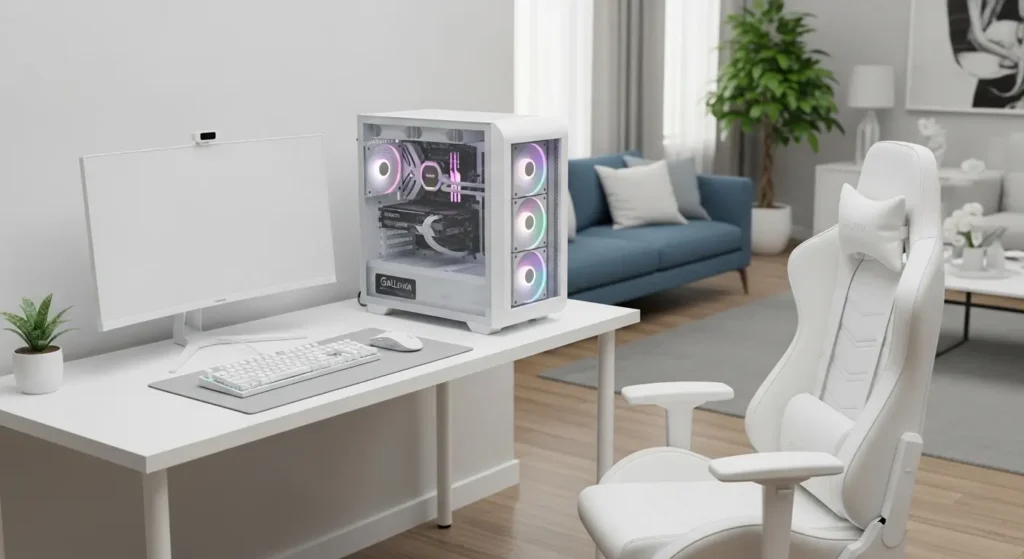 白いガレリアゲーミングPCとインテリアの調和
