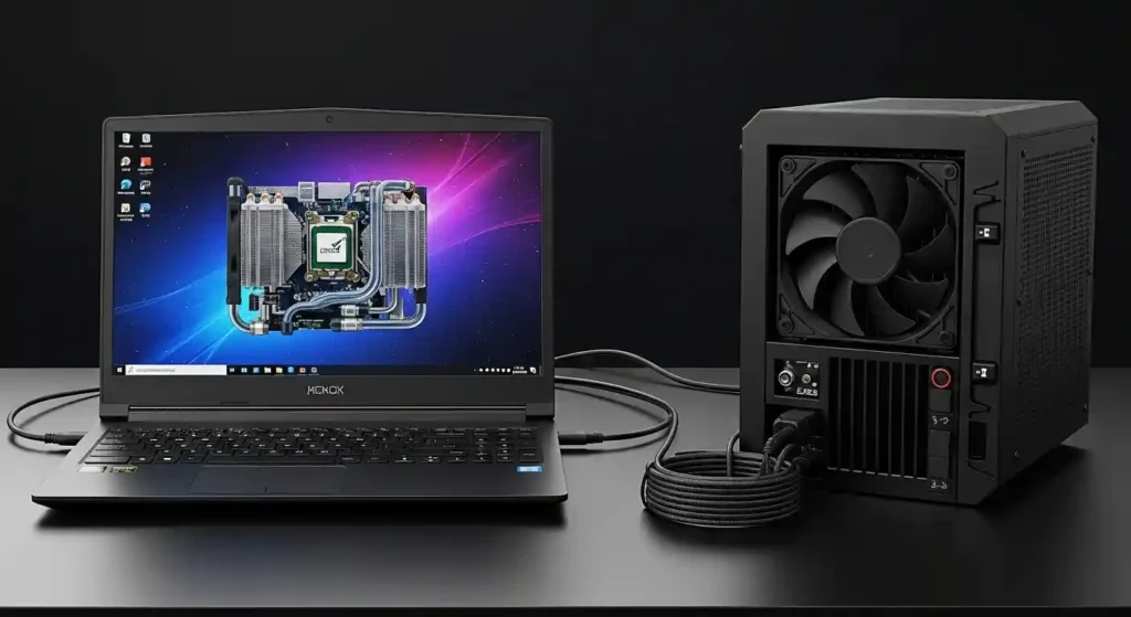 ゲーミングノートPCの外付け水冷ユニット