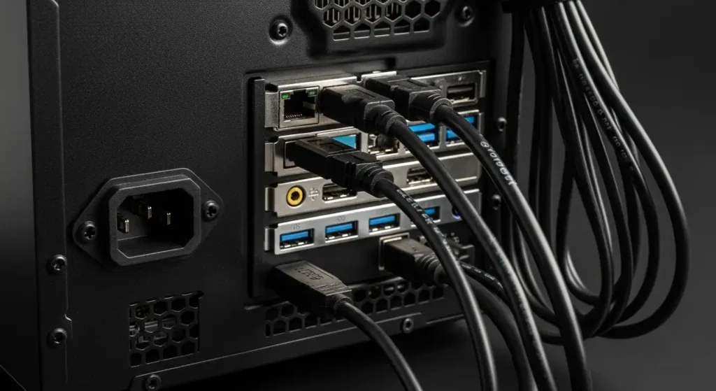 ゲーミングPCの背面接続