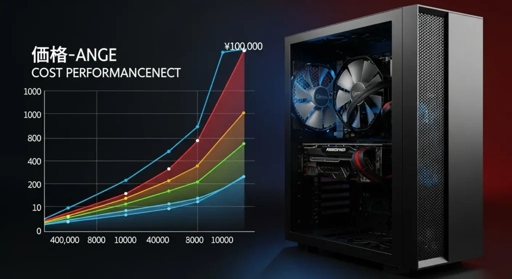 ゲーミングPCのコストパフォーマンスグラフ