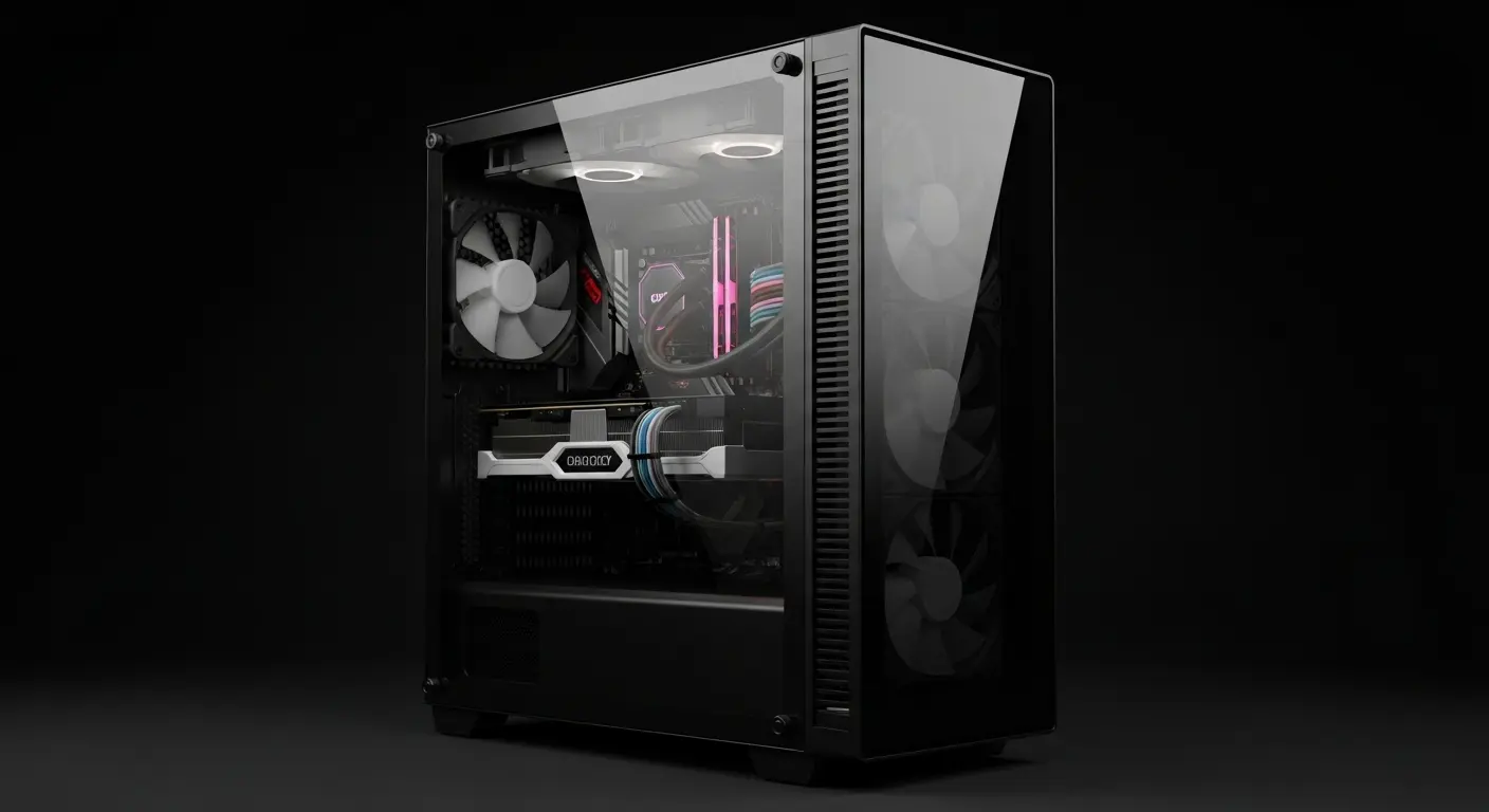バランスの取れたサイズと冷却性能を持つミドルタワー型のゲーミングPCケース。