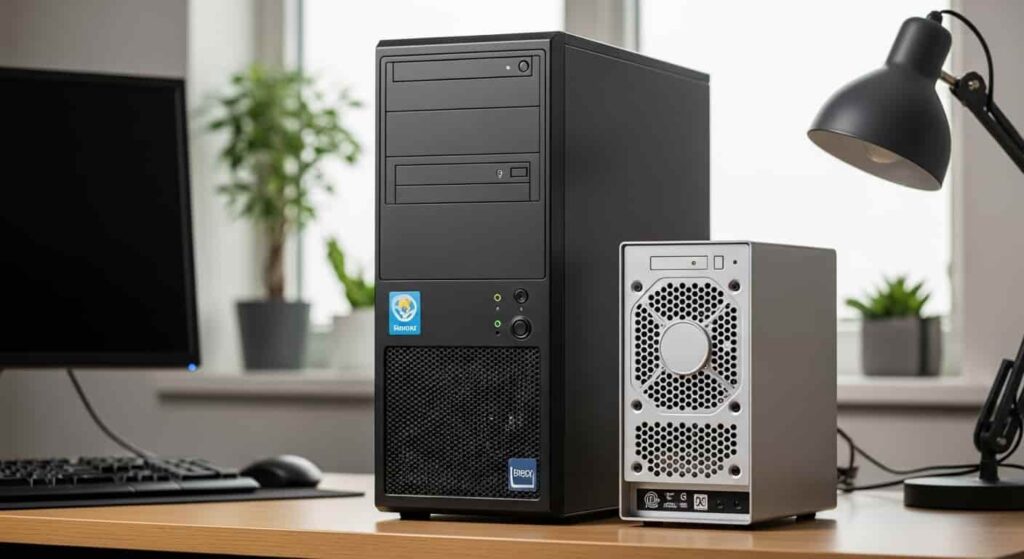 ミニPCとタワーPCのサイズ比較