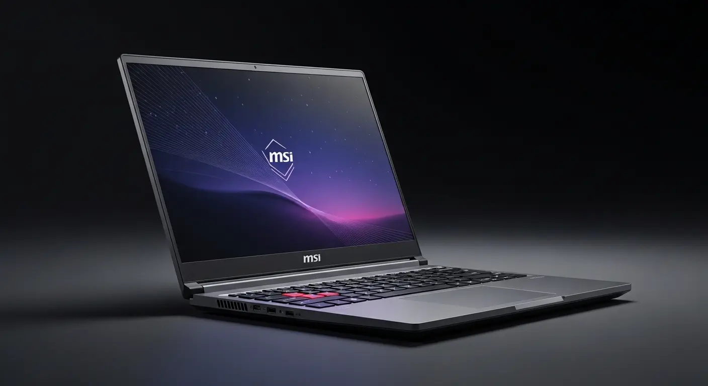 2025年モデルのMSI StealthシリーズゲーミングノートPCの製品画像。