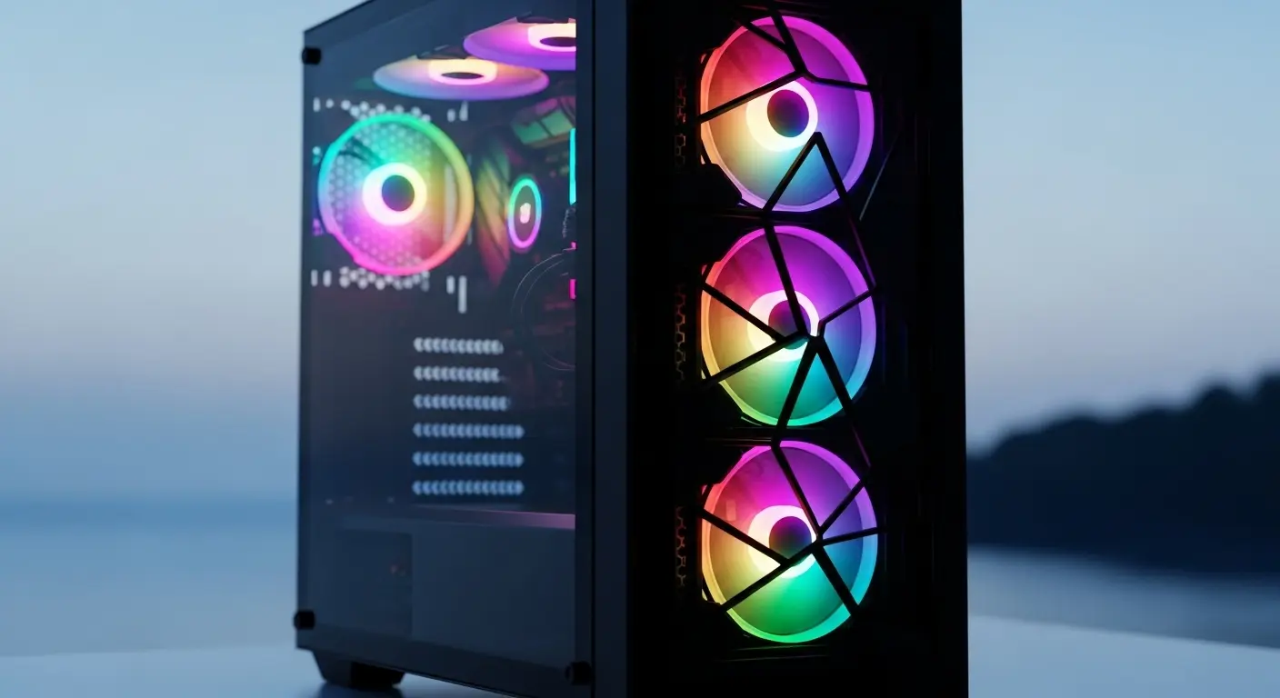 RGBライティングが施された、デザイン性と静音性を兼ね備えたゲーミングPCケース。