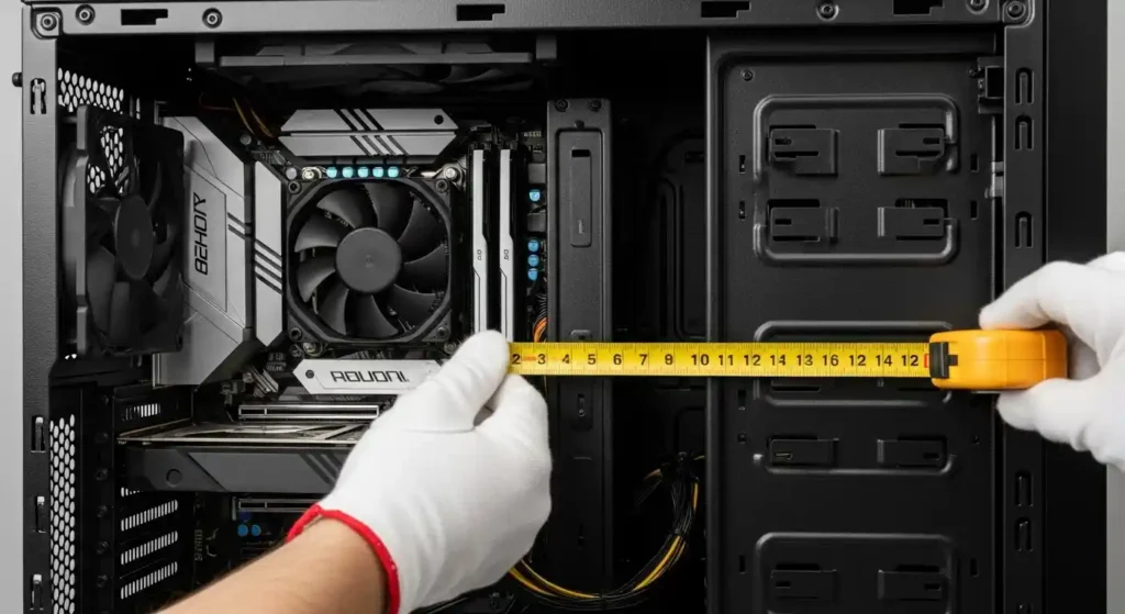 PCケースに水冷ラジエーターを取り付けられるか確認