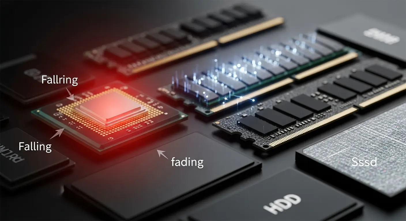 PC内部のCPU、GPU、メモリ、ストレージなど、フリーズの原因となる可能性のあるハードウェア部品。