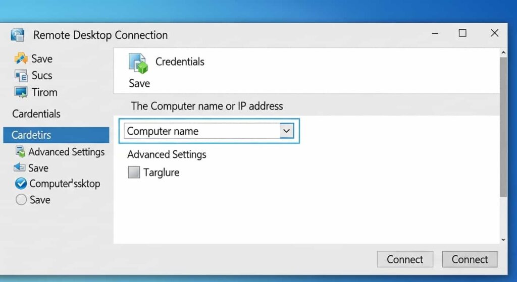 Windowsクライアント接続画面
