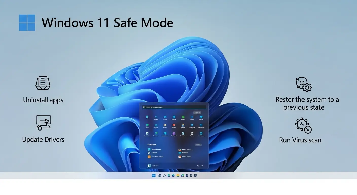 Windows 11のセーフモードで可能なトラブルシューティング操作(アプリのアンインストール、ドライバー更新、システムの復元、ウイルススキャン)