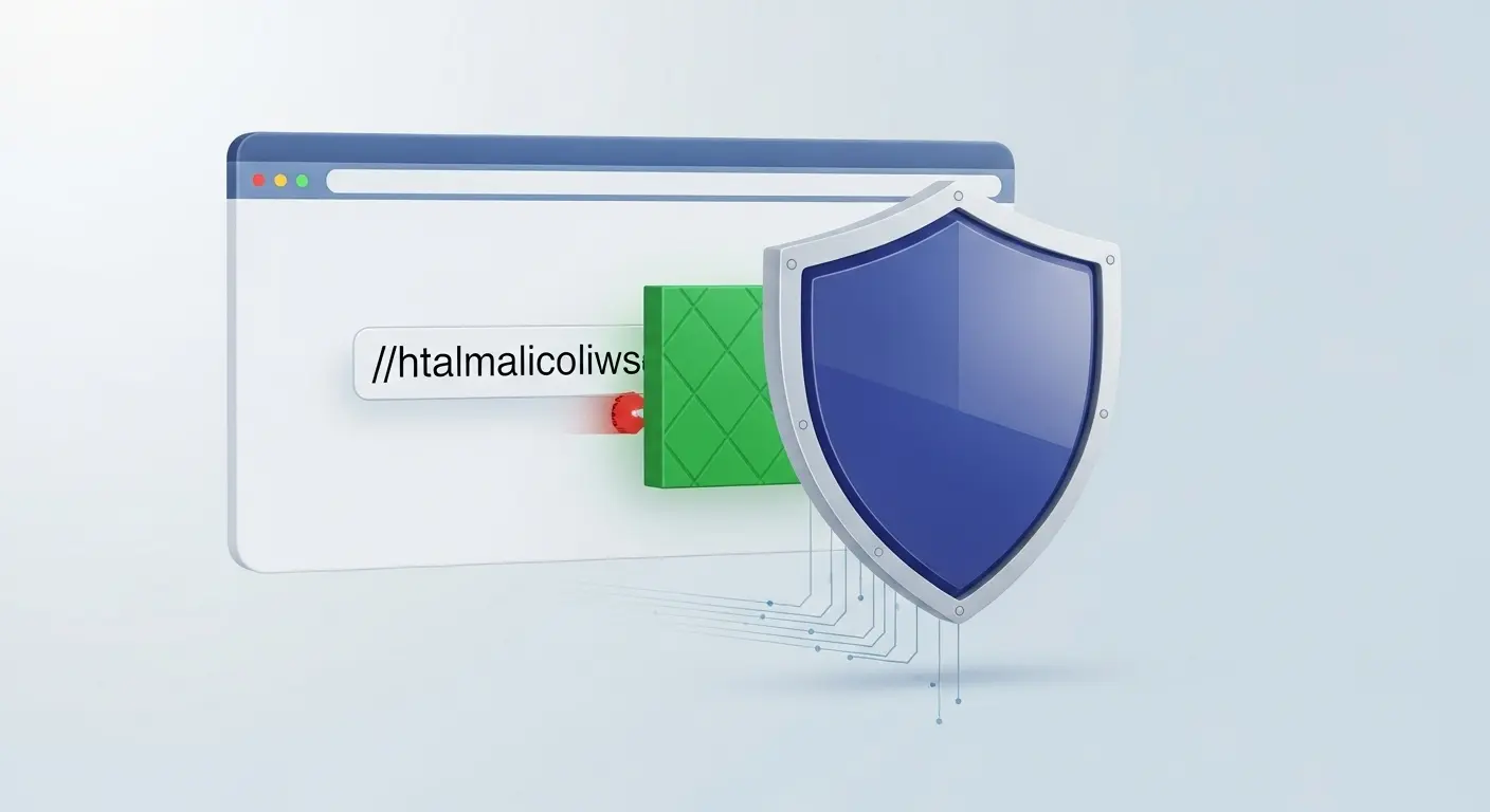 Microsoft Defender SmartScreenの保護機能を示す盾のアイコン。