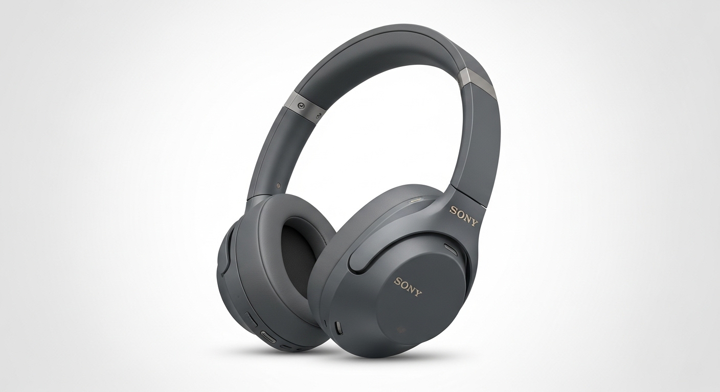 ソニー製のノイズキャンセリングヘッドホンWH-1000XM5の商品画像。