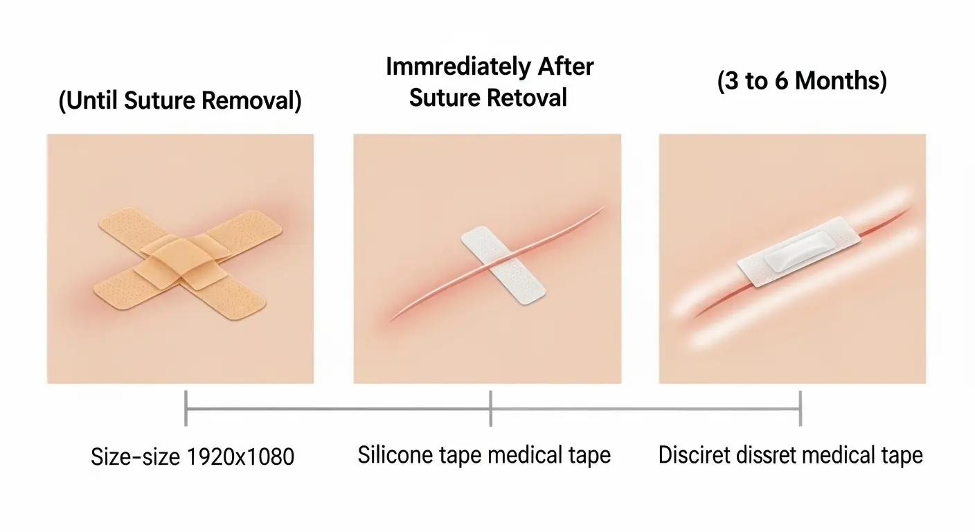 切開法ほくろ除去後のテープ使用期間の目安。