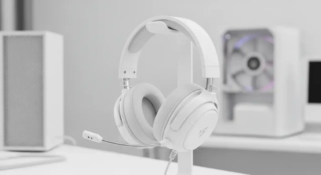 白いゲーミングヘッドセット