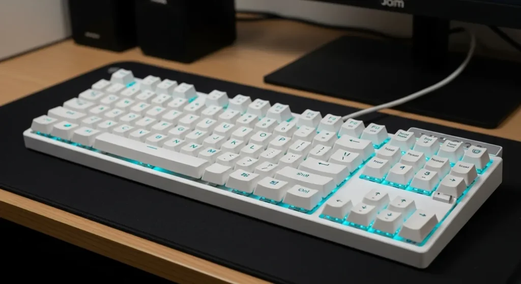 白いゲーミングキーボード