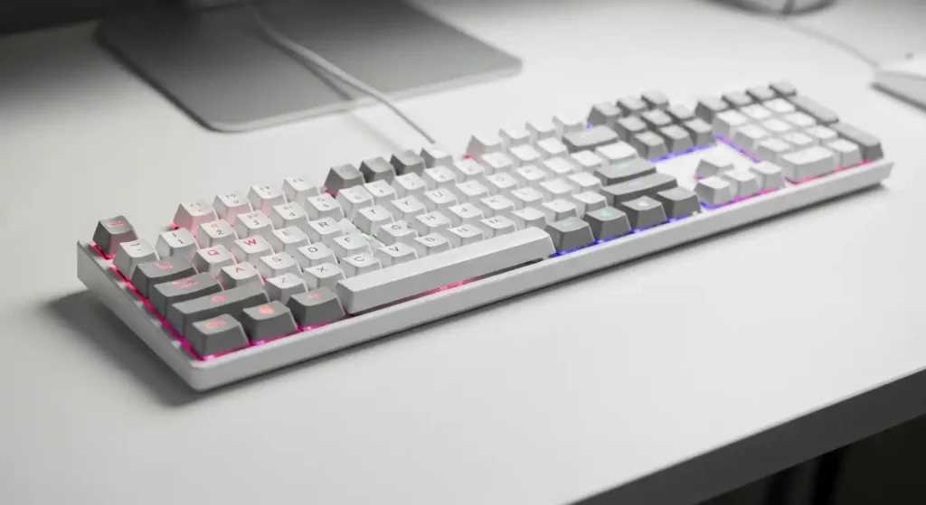白いゲーミングキーボード