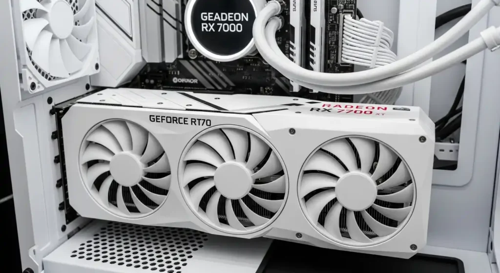 白いゲーミングPCに白いGPU