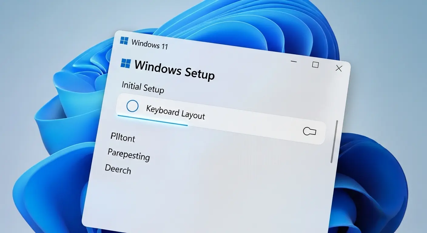 Windows 11初期設定:キーボードレイアウトを選択。