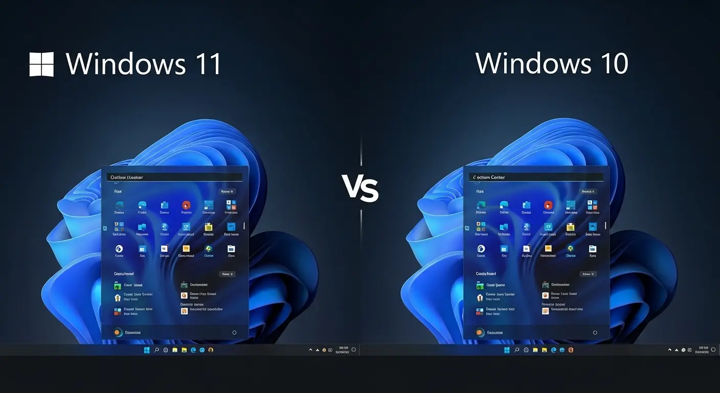 Windows 11とWindows 10のユーザーインターフェースの違い。