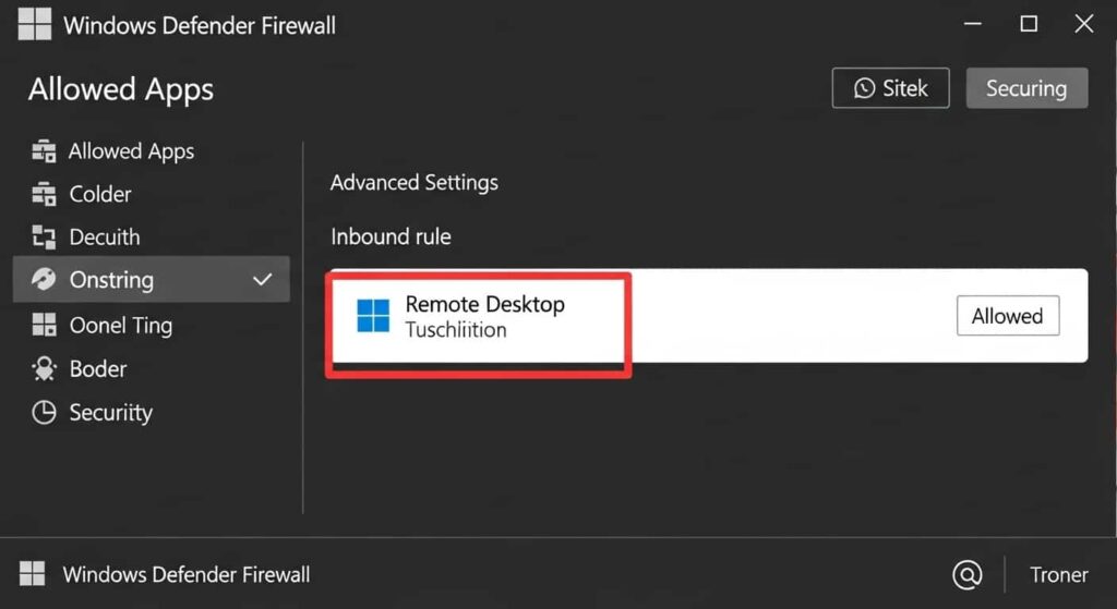 Windows ファイアウォール設定