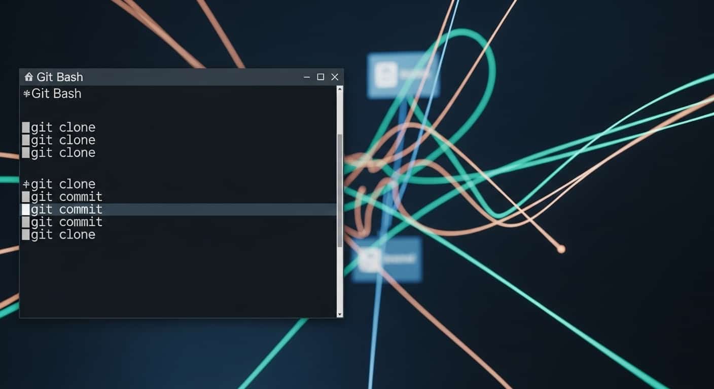 Windows環境でGitコマンドが実行されている画面。