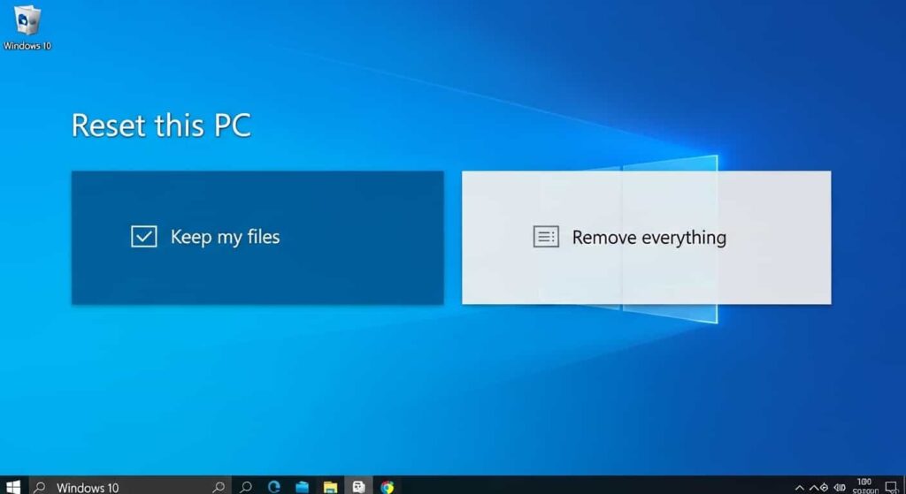 Windows初期化オプション