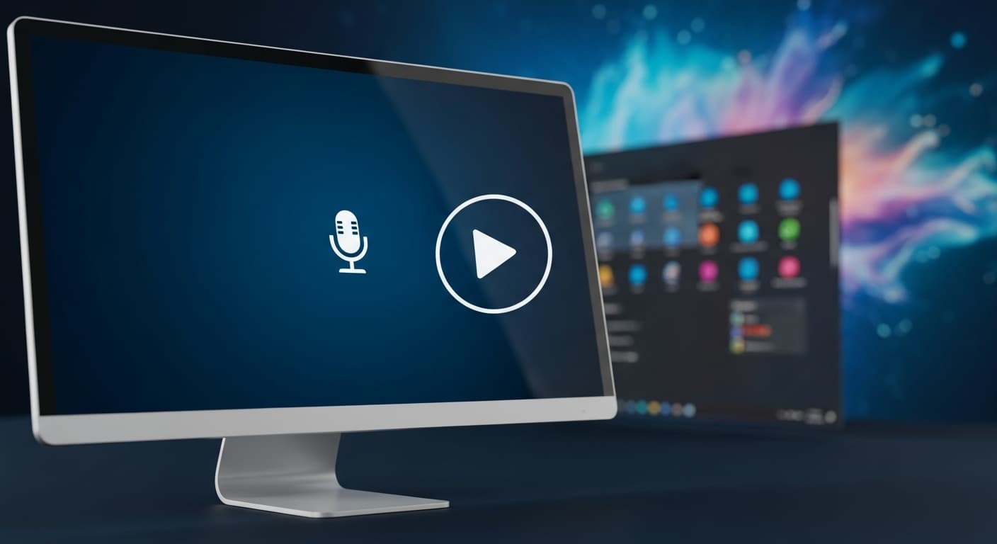 Windows画面録画と音声収録の概念図