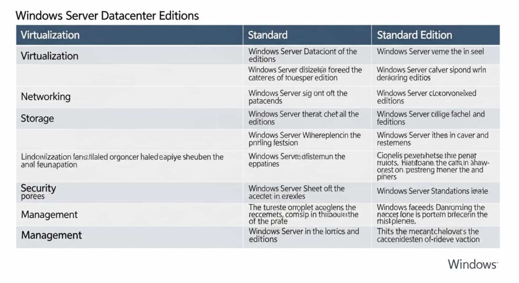 Windows Serverエディション比較