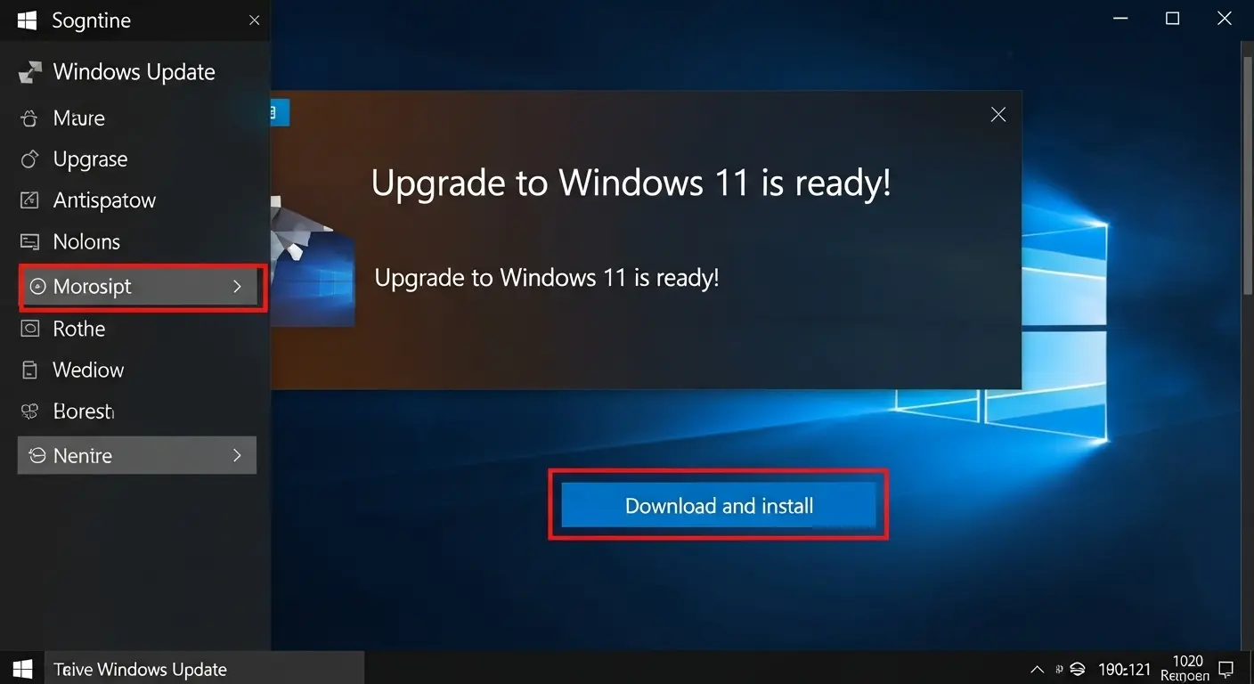 Windows 10のWindows Update画面に表示されるWindows 11へのアップグレード案内とダウンロード・インストールボタン。