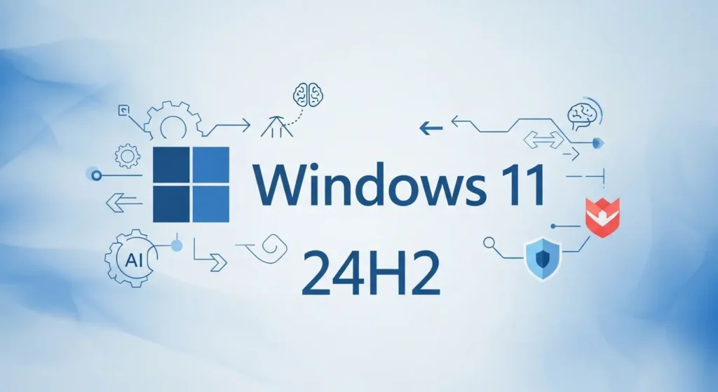 Windows 11 24H2のロゴと新機能の概要。