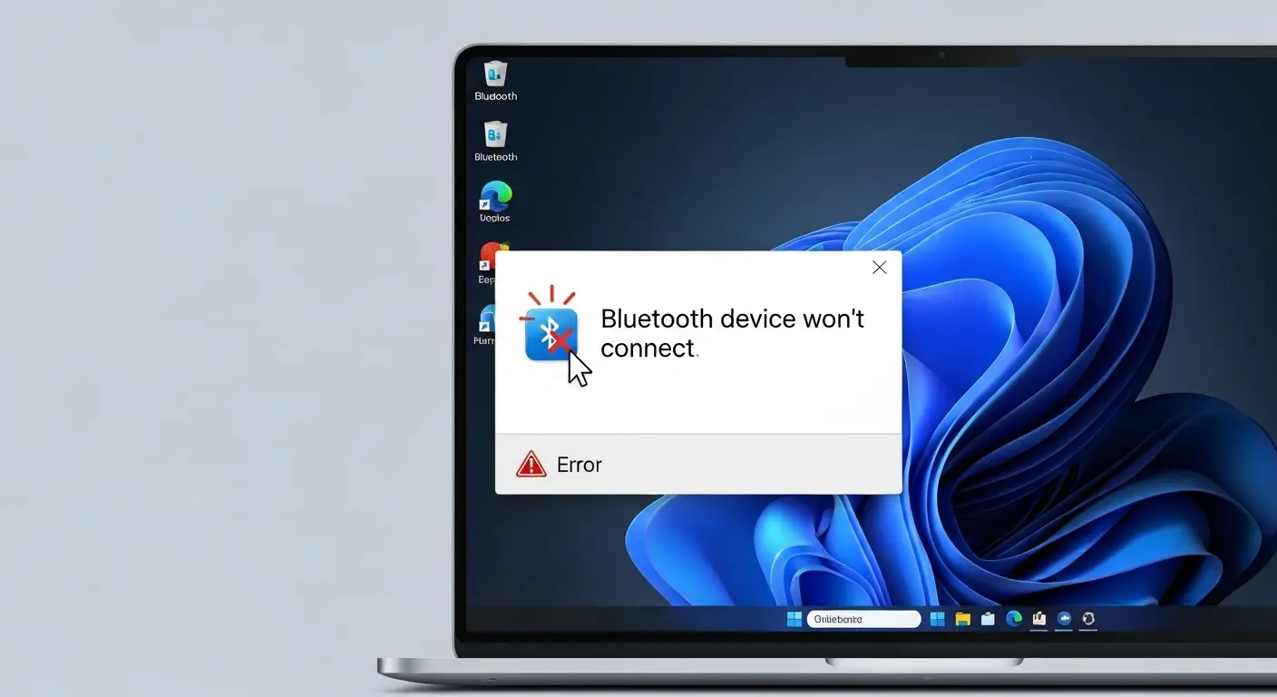 Windows 11でBluetooth接続の問題を示すアイコン。