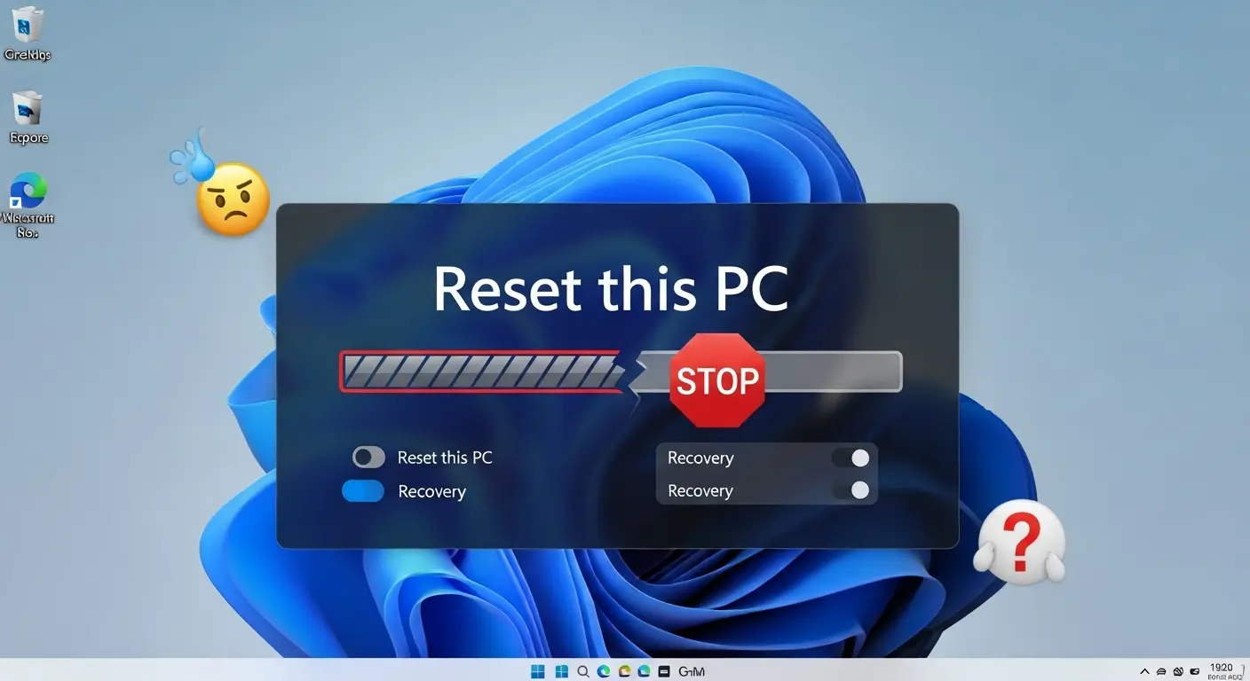 Windows 11の初期化ができないエラー画面。