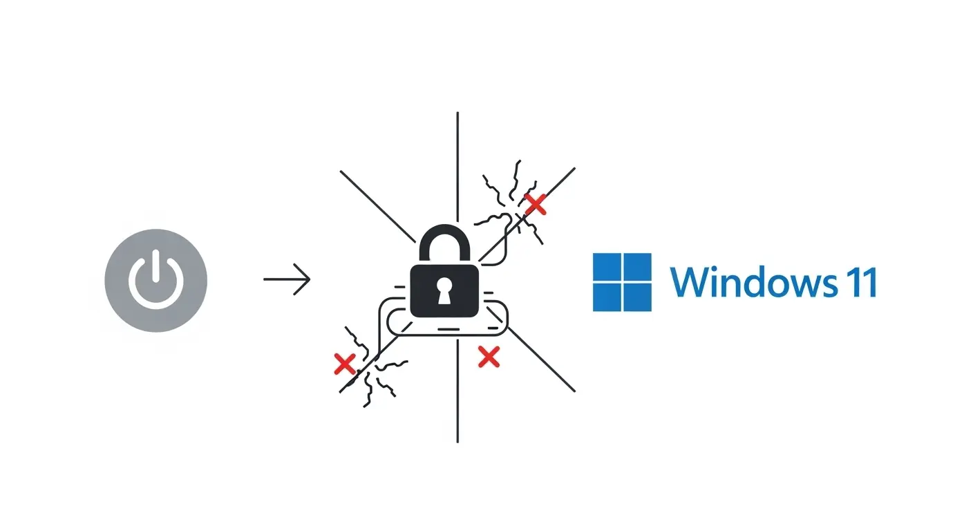 Windows 11の安全な起動プロセス、セキュアブートの概念図