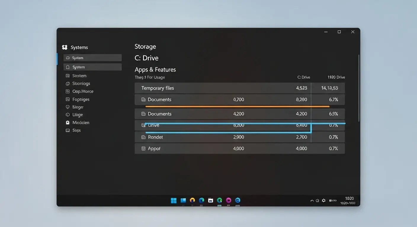 Windows 11の設定画面でCドライブのストレージ使用状況が詳細に表示されているスクリーンショット。