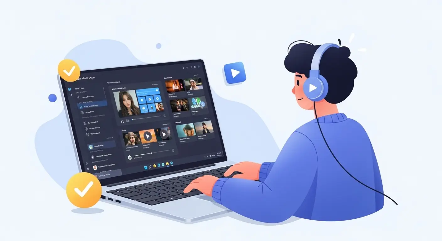 Windows 11でWindows Media Playerを使いこなし、メディアを楽しんでいるユーザー。