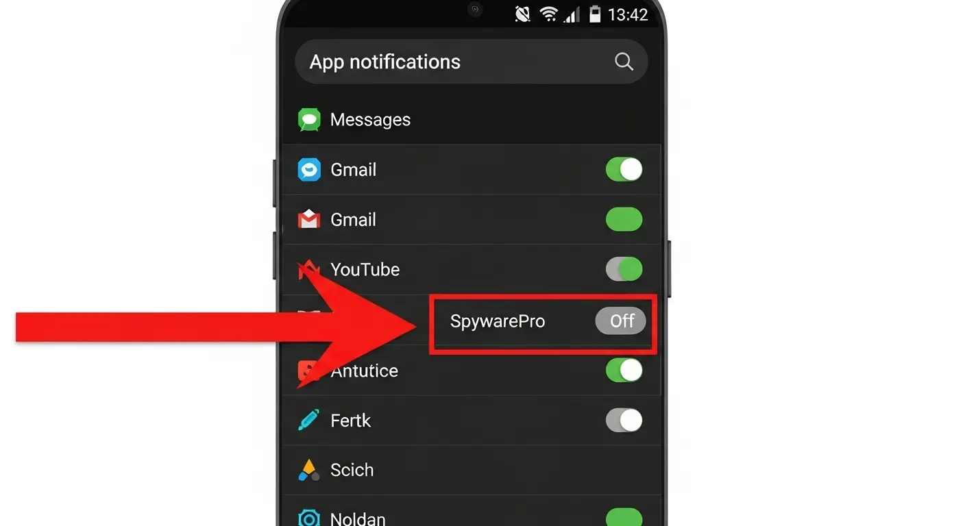 Androidアプリの通知設定画面。