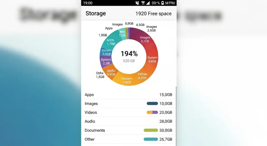 Androidのストレージ確認画面