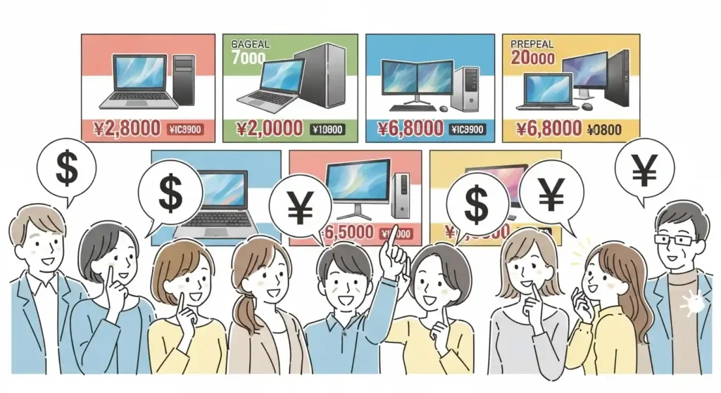 パソコンの予算を考える人