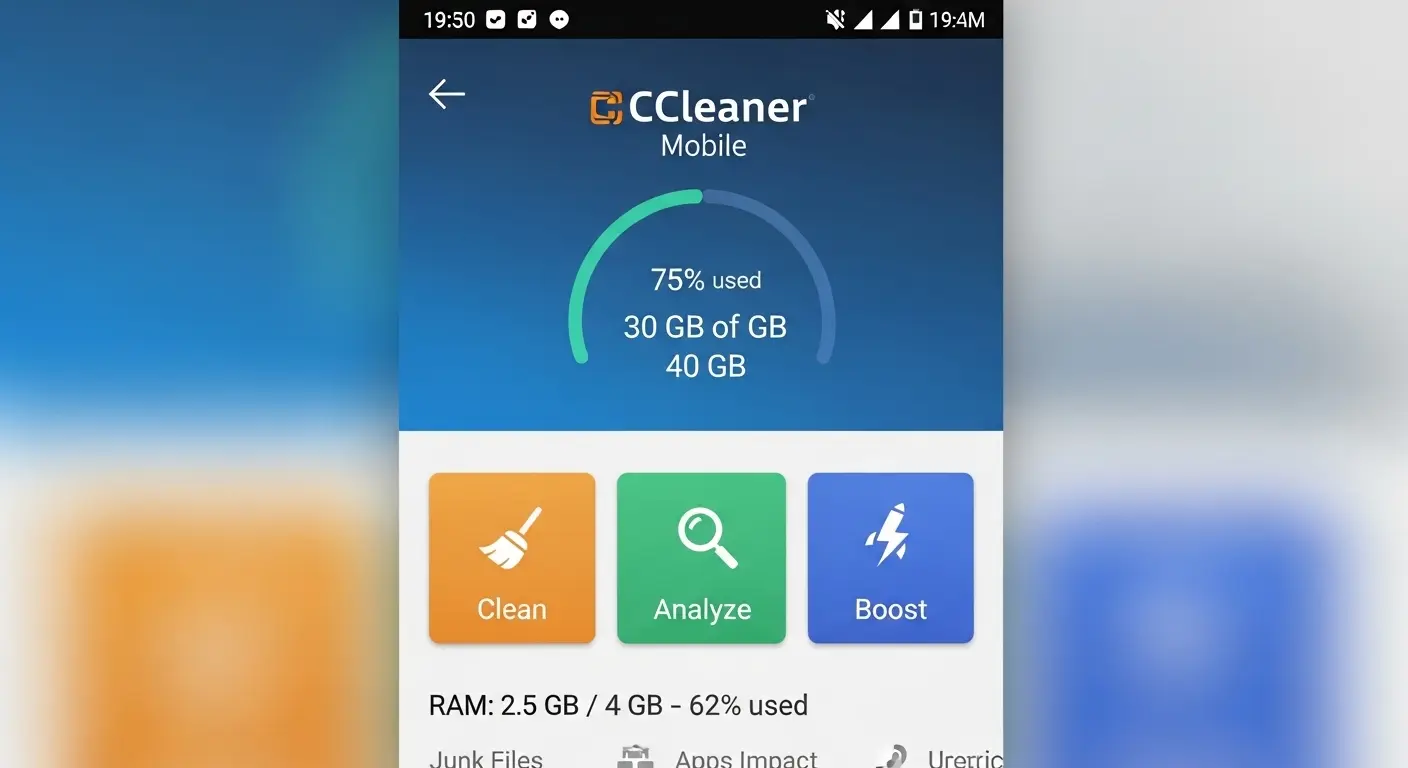 CCleanerのスマートフォンアプリ画面イメージ画像