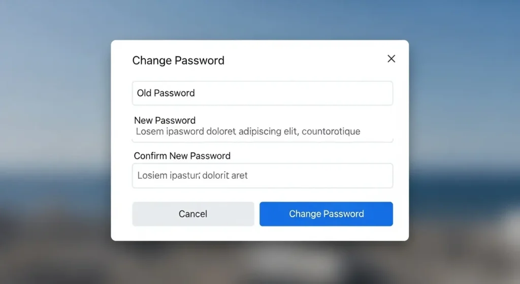 パスワード変更の入力画面