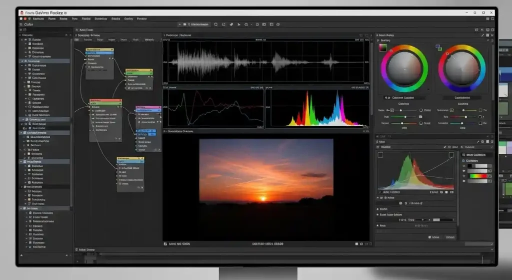 DaVinci Resolveのカラーグレーディング画面