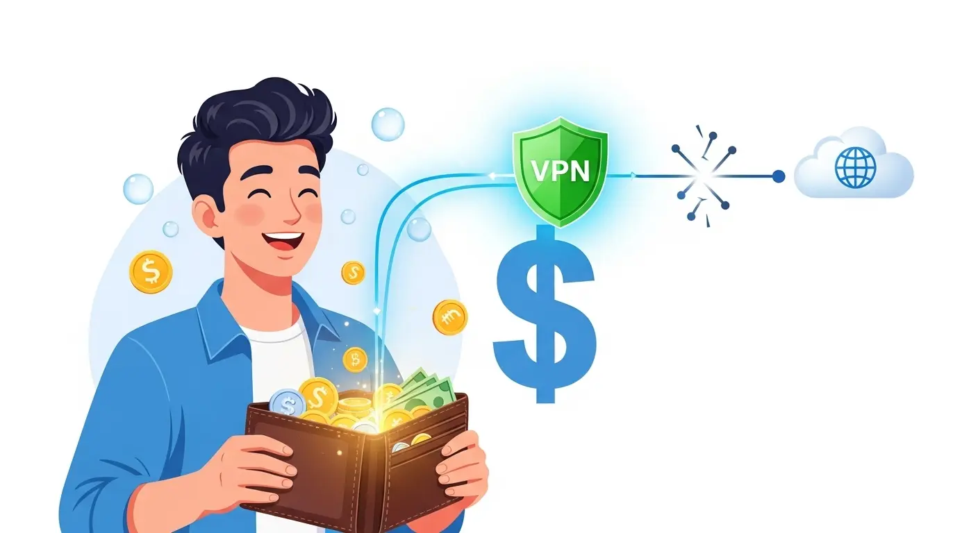 無料VPNのメリットを示すイメージ。